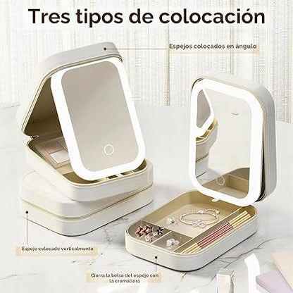 Neceser Maquillaje Portátil con Luz LED